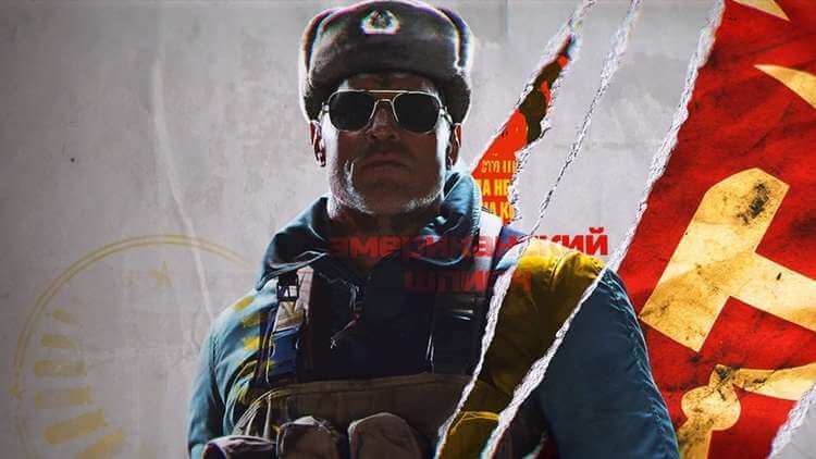 Seorang karakter dalam game Call of Duty: Black Ops - Cold War mengenakan kacamata hitam
